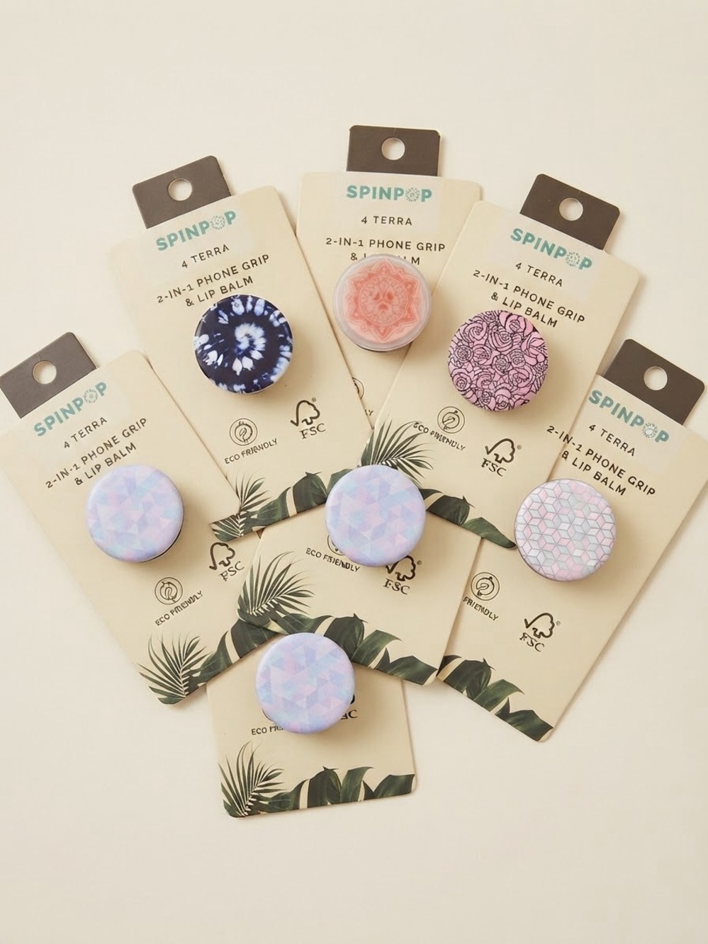 ❤️ 2 random spin pop 2-in-1 Phone Grip & Lip Balm